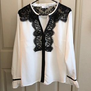 NWT. Black & White Blouse.